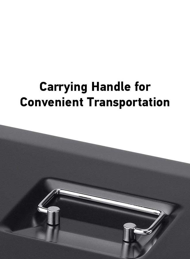 SentrySafe Sentry Cash Box Key Lock Black 9.4x30x23.6cm - Image 3