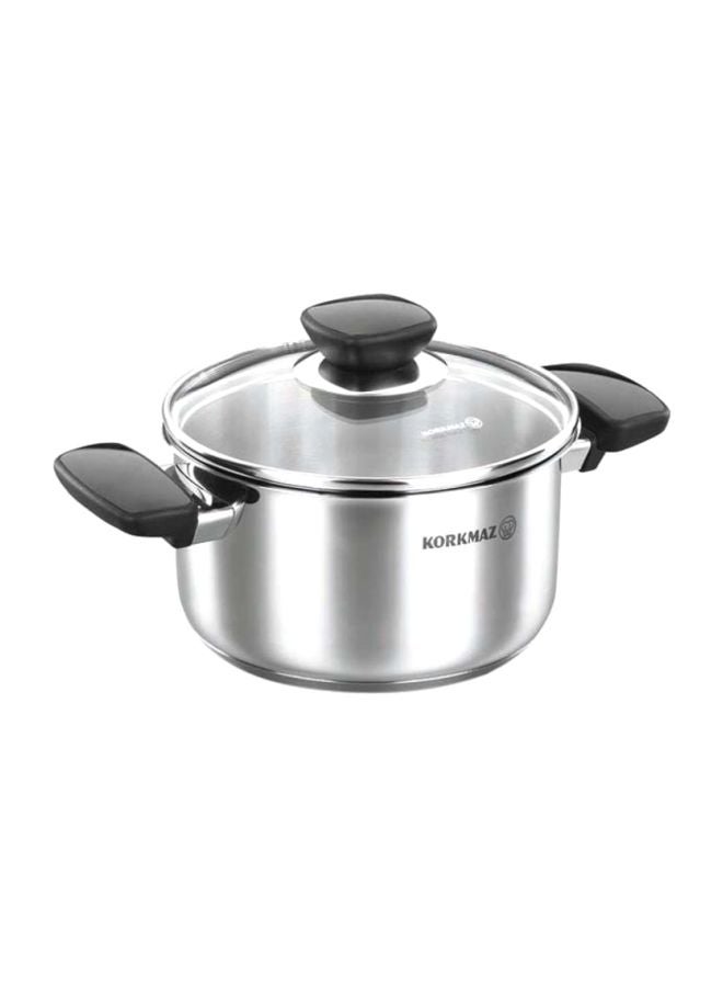 كوركماز كسرولة كابا من الستانلس ستيل فضيّ / صافي / أسود 26x13سم