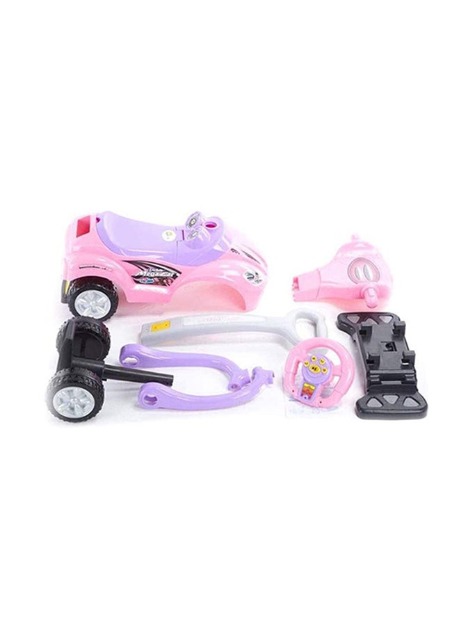 Cool Baby 3-In-1 Activity Ride-On Toy With Push Handle And Musical Steering Wheel 62.5x29.5x34cm - Image 4