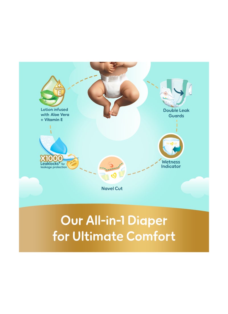 Pampers - Ultimate Comfort Newborn Size 2 Taped Diapers 3-8 Kg Softest Absorption For Ultimate Skin Protection 108 Count - Image 1