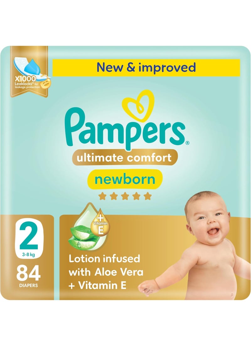 Pampers Premium Care Diapers, Size 2, 3-8 kg, 84 Diapers  - Image 1