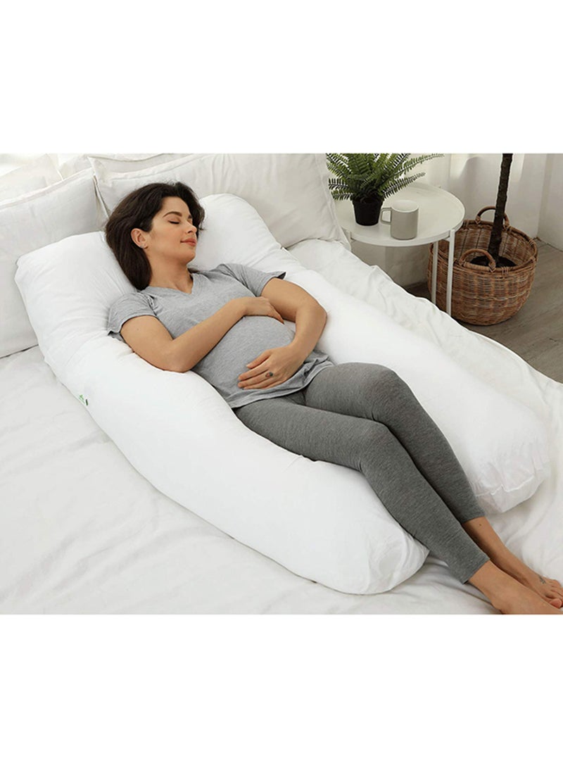 Generic Premium U Shape Comfortable Pregnancy Pillow Polyester, 45x45cm - White Polyester White 45x45cm  - Image 4
