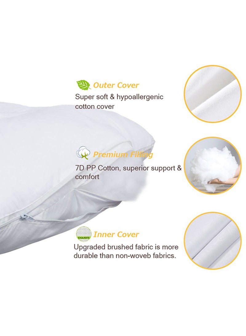 Premium U Shape Comfortable Pregnancy Pillow Polyester, 45x45cm - White Polyester White 45x45cm
