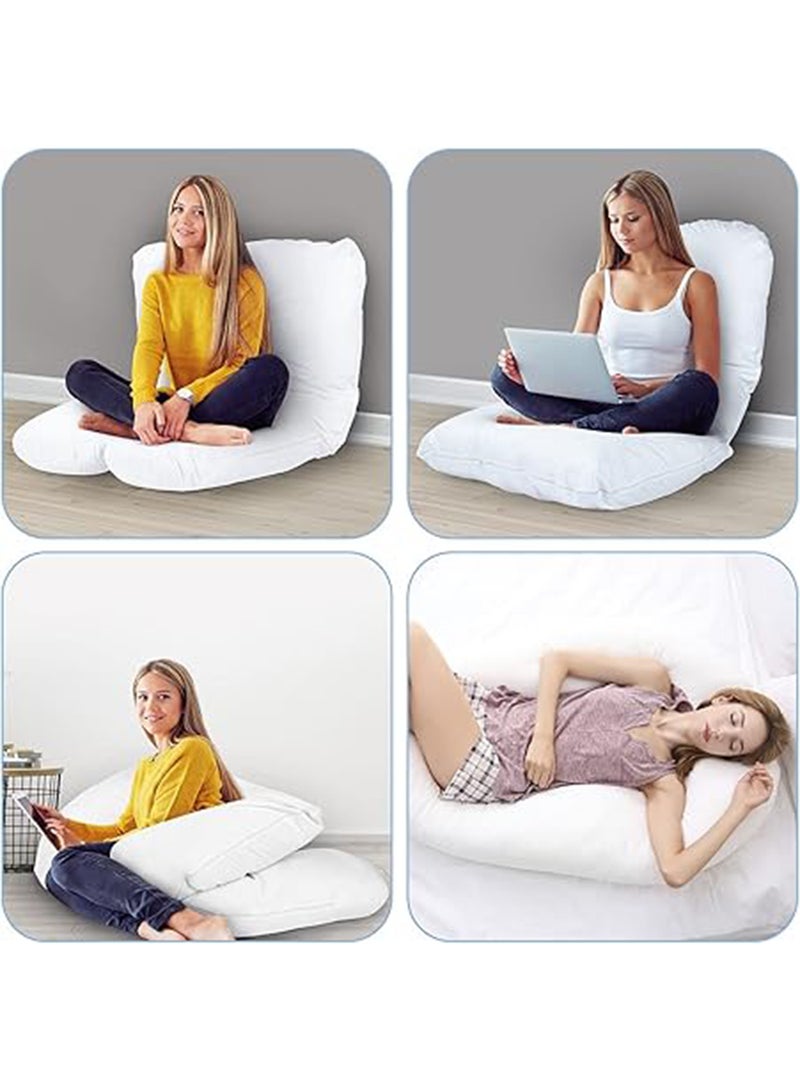 Premium U Shape Comfortable Pregnancy Pillow Polyester, 45x45cm - White Polyester White 45x45cm