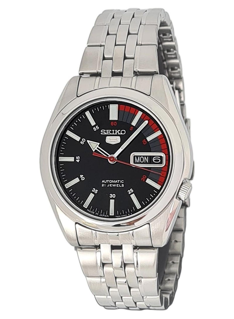 Seiko Men's Classic Series 5 Round Shape Stainless Steel Analog Wrist Watch 36 mm - Silver - SNK375J1 - Image 1