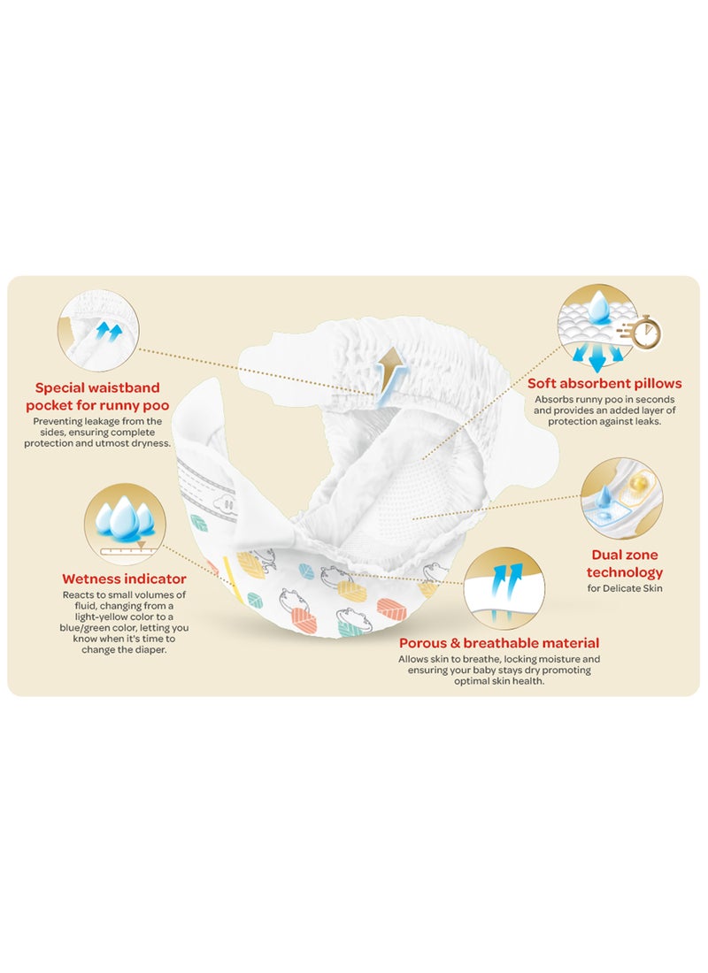 هجيز حفاضات أطفال إكسترا كير، للمواليد الجدد مقاس 1 بوزن يصل إلى 5 كجم، 64 حفاض لطيف على البشرة من موادٍ جيدة التهوية - Image 5