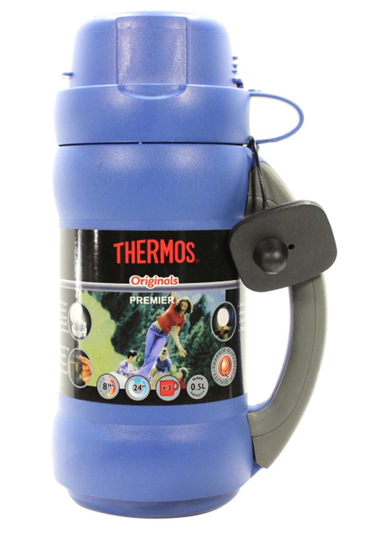 قارورة بريمير معزولة بتفريغ الهواء أزرق/رمادي 0.5لترات