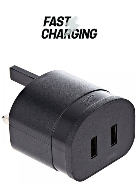 Wall Charger With Micro USB Charging Cable Black