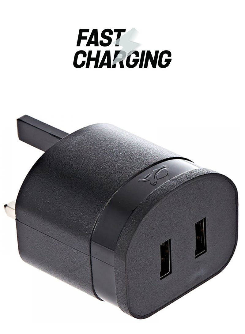 Wall Charger With Micro USB Charging Cable Black