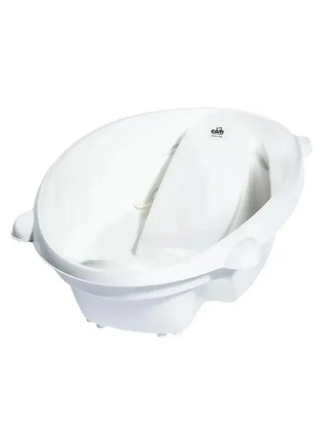 cam Cam Bollicina Baby Bath Tub - White, 1 Piece - From 0 To 12 Months, Support Feet And Plug To Drain The Water, Newborn Bath Tub For Baby, Portable Baby Bathtub, Made In Italy