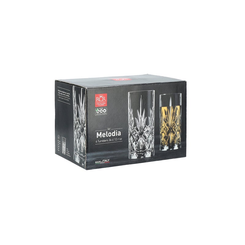 RCR transparent crystal glassware 6 pcs set with base Transparent - Image 2