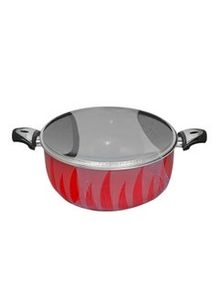 KAWASHI Imperial Comb Honey Casserole With Lid Red 24cm  - Image 1