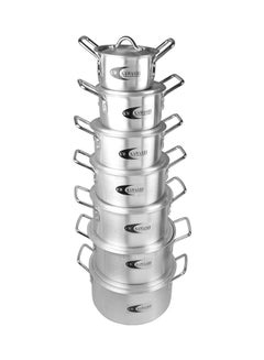 KAWASHI 7-Piece Cooking Pots Set Silver  - Image 1