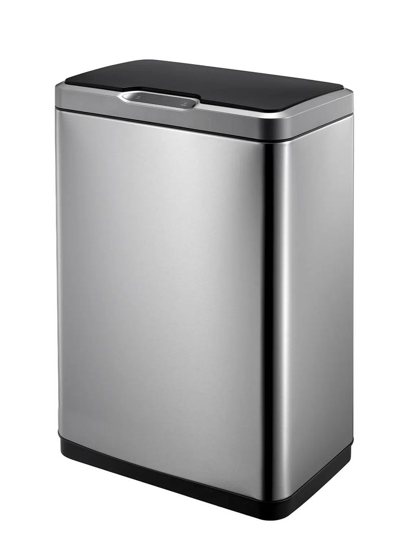 EKO MIRAGE SERIES | Premium Motion Sensor-Operated Trash Bin | Brushed Stainless Steel Finish | Soft-Closing | Fingerprint-Resistant | Metallic Grey | 30L Silver/Black 80Liters  - Image 4