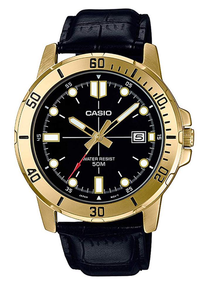 CASIO Men's Water Resistant Analog Watch MTP-VD01GL-1EVUDF - 45 mm - Black - Image 1