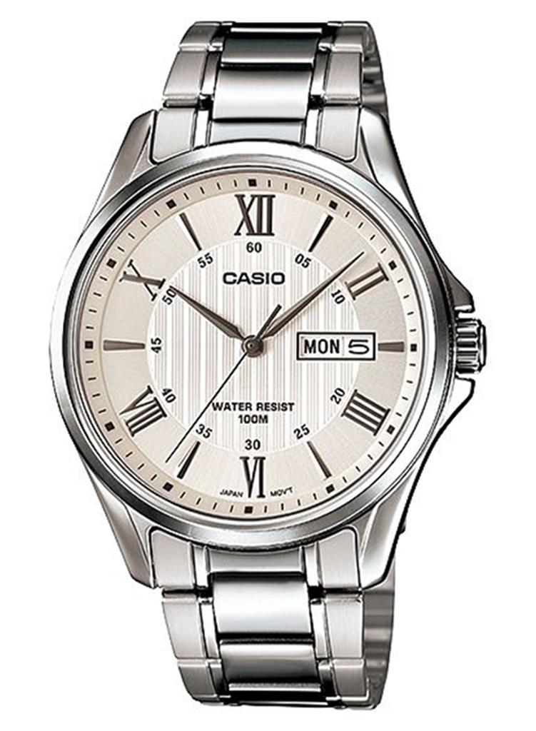 CASIO Men's Water Resistant Analog Watch MTP-1384D-7AVDF - 41 mm - Silver - Image 1