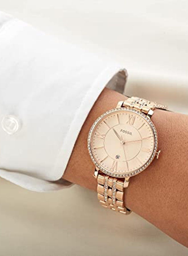 FOSSIL Women's Water Resistant Stainless Steel Analog Wrist Watch ES3546 - 36 mm - Rose Gold - Image 5