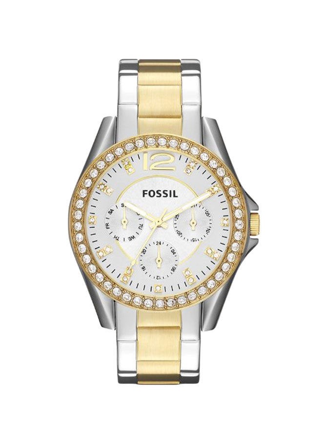 FOSSIL Women's Stainless Steel Analog Wrist Watch ES3204 - 38 mm - Silver/Gold - Image 1