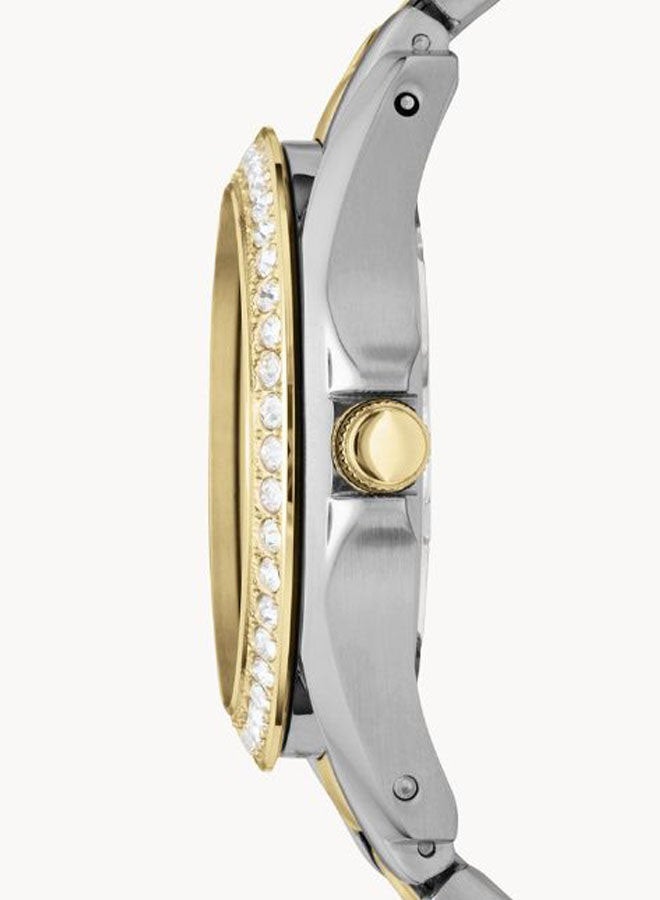 FOSSIL Women's Stainless Steel Analog Wrist Watch ES3204 - 38 mm - Silver/Gold - Image 3