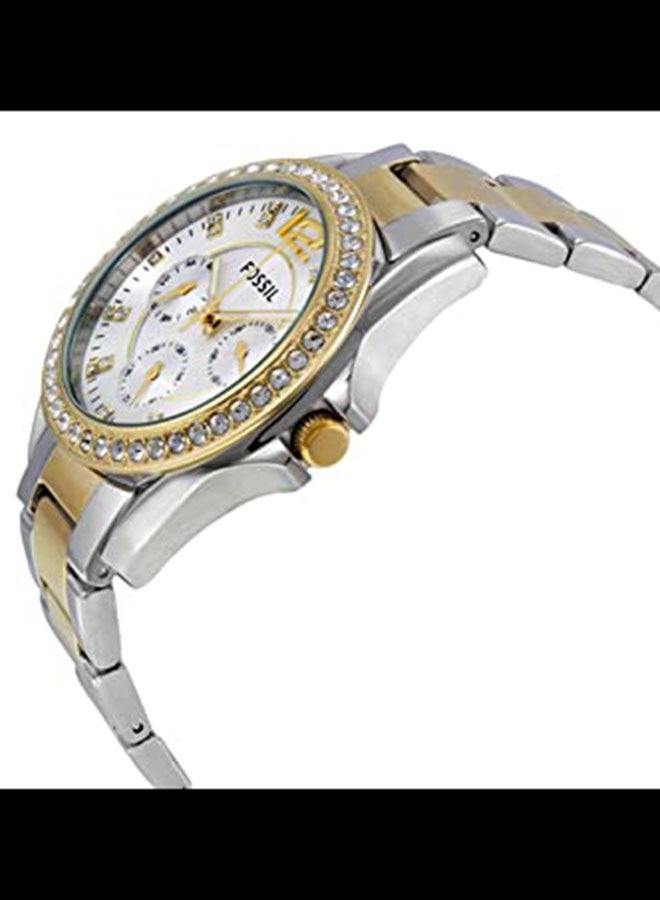 FOSSIL Women's Stainless Steel Analog Wrist Watch ES3204 - 38 mm - Silver/Gold - Image 4