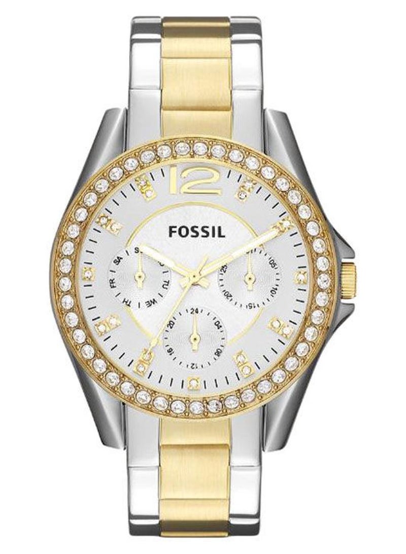 FOSSIL Women's Stainless Steel Analog Wrist Watch ES3204 - 38 mm - Silver/Gold - Image 1