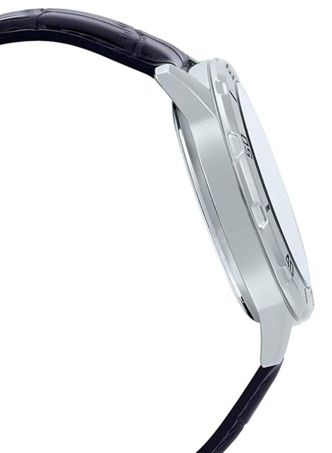 كاسيو ساعة يد بعقارب وسوار من الجلد مقاومة للماء طراز MTP-VD01L-1EVUDF - 45 مم - أسود للرجال - Image 4