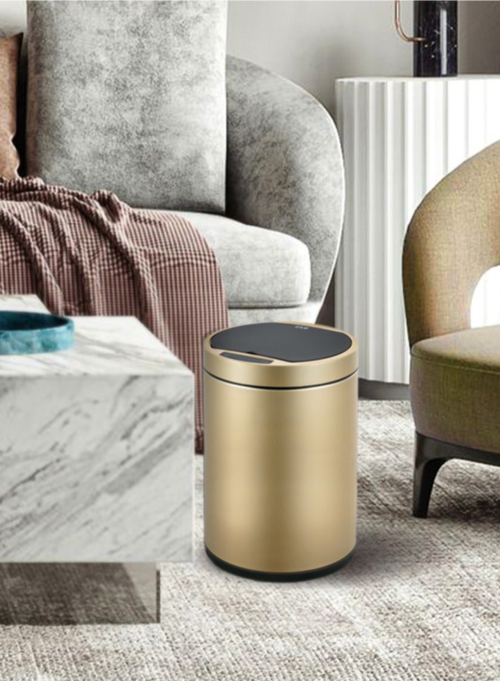 EKO DOCOMO SERIES | Premium Motion Sensor-Operated Trash Bin | Brushed Stainless Steel Finish | Soft-Closing | Fingerprint-Resistant | Champagne Gold | Small | 9L Gold/Black 9Liters  - Image 2