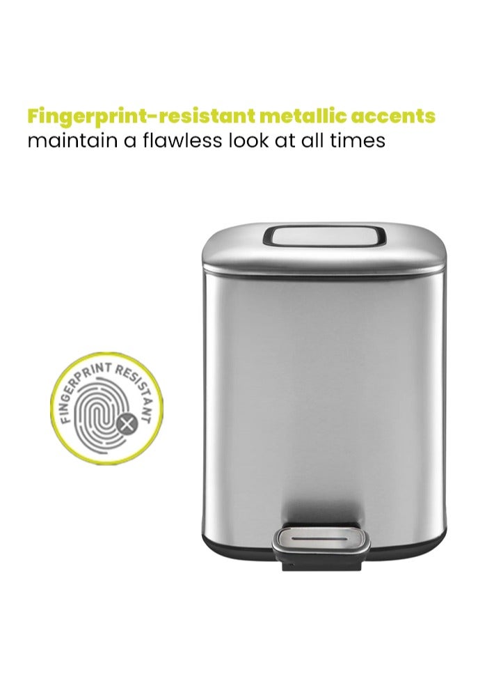 إيكو سلة مهملات بدواسة فضي 12لترات - Image 4