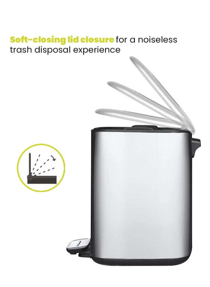 إيكو سلة مهملات بدواسة فضي 12لترات - Image 5