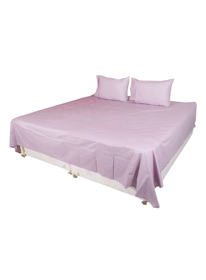 Morano Flat Sheet And Pillowcase Set Cotton Blend Lilac King