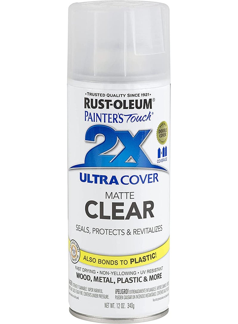 Rust-oleum Painter's Touch 2X Ultra Cover, Matte Clear, 12 Fl Oz - 249087 Matte Clear - Image 1