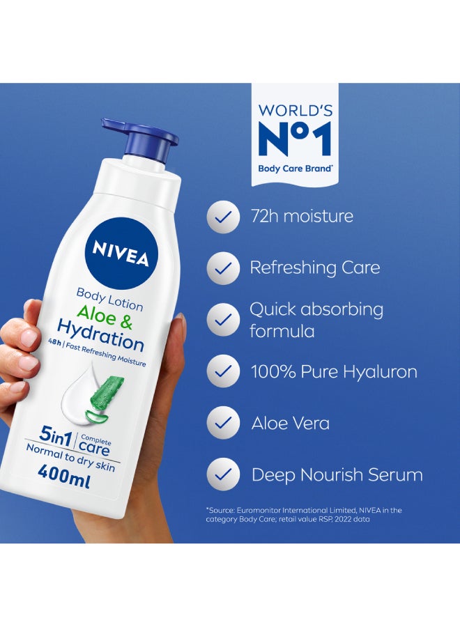 Nivea Aloe And Hydration Body Lotion, Normal To Dry Skin 400ml - Image 2