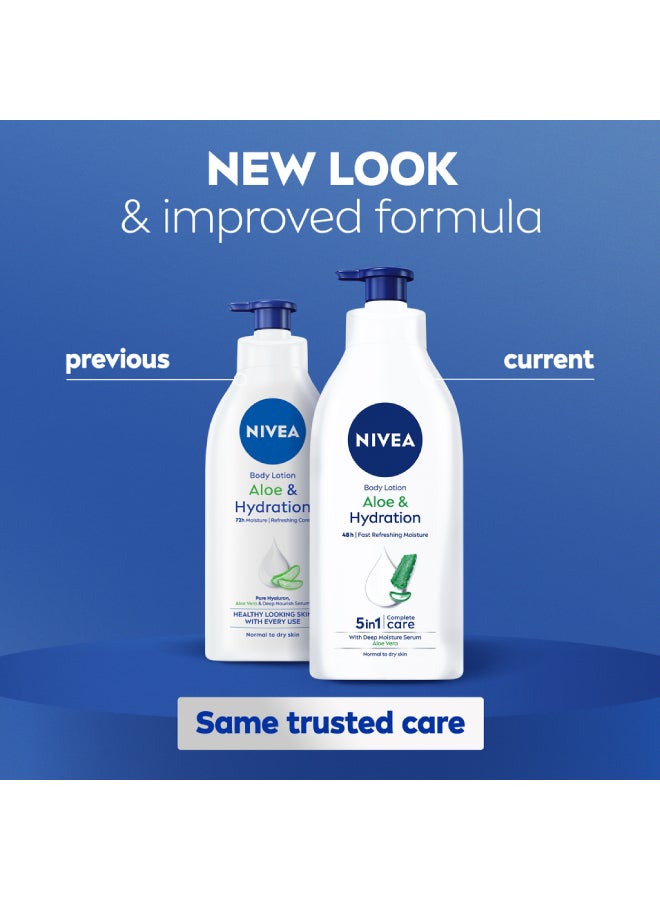 Nivea - Aloe And Hydration Body Lotion, Vera, Normal To Dry Skin 625ml - Image 1