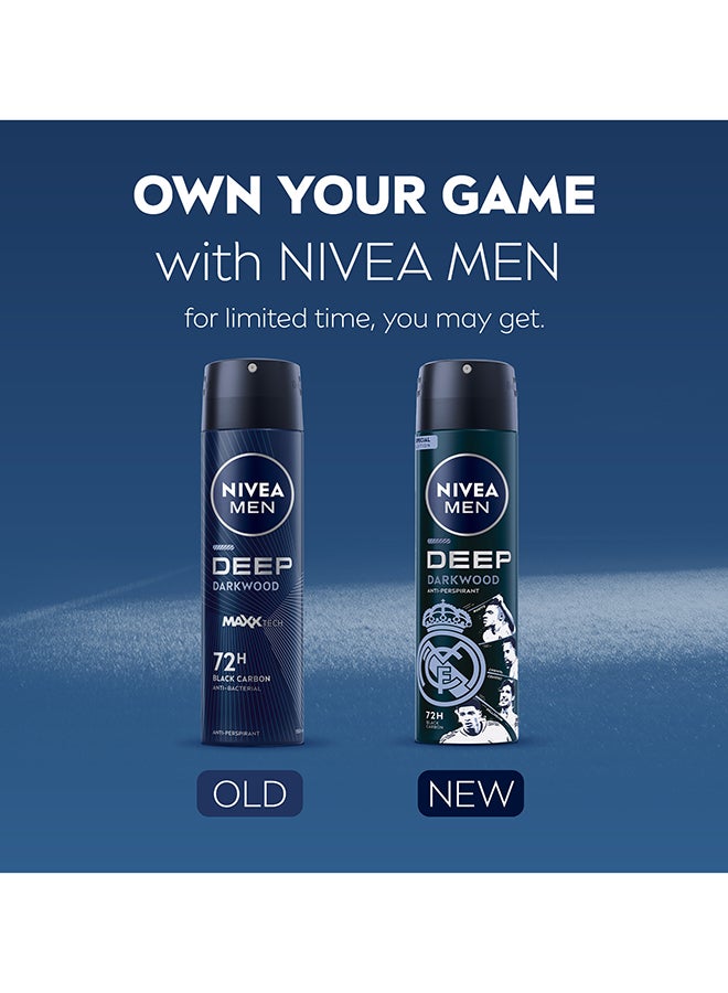 Nivea Deep MaxxTech Warm Darkwood Spray With Black Carbon 72H Odor And Sweat Protection 150ml - Image 3