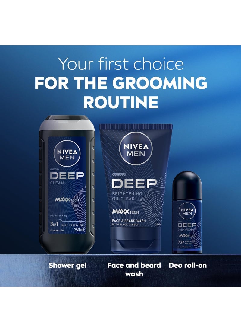 Nivea Men Deep Cleansing Face And Beard Wash 100ml - Image 3