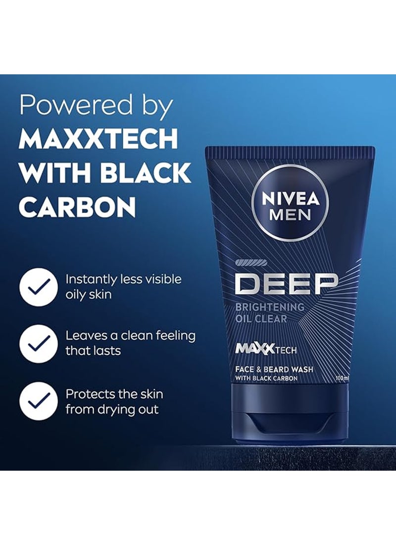 Nivea Men Deep Cleansing Face And Beard Wash 100ml - Image 2