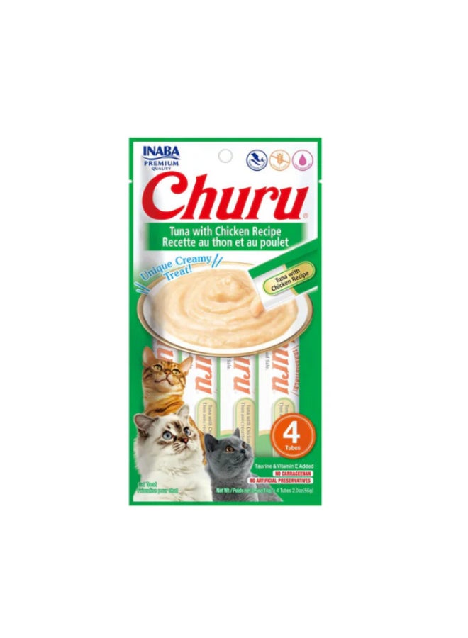 INABA Churu Tuna with Chicken Recipe 4PCS/PK 56grams - Image 1