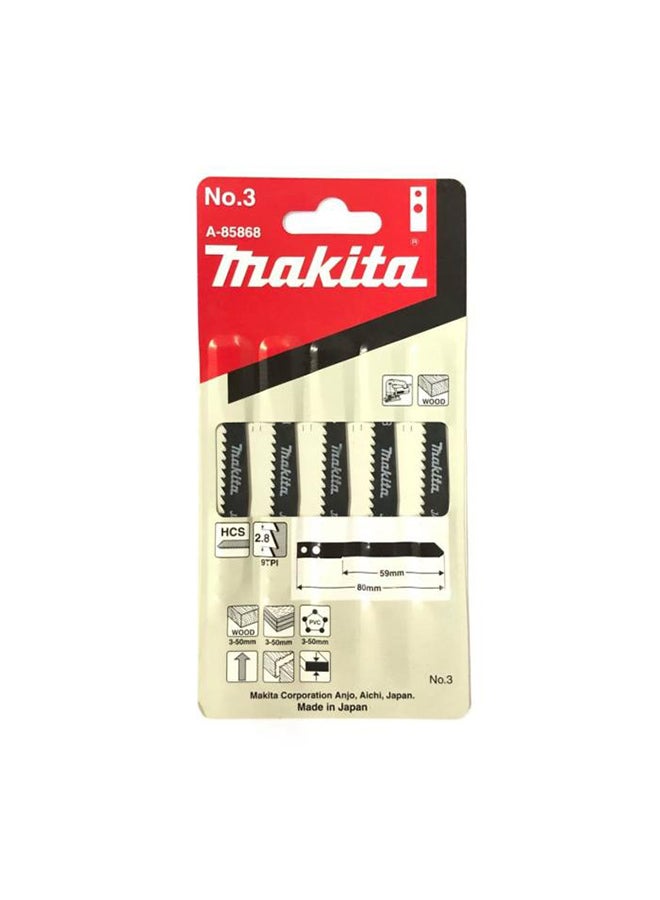 Makita Type Jig Saw Blade for Wood (5PCS/SET) Black 30x20x15cm - Image 3