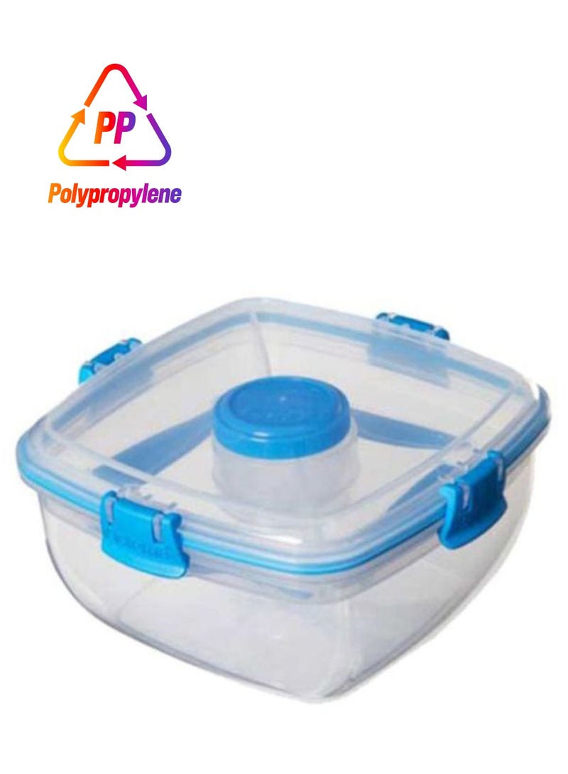 sistema - Salad Food Container Clear/Blue 1.1Liters - Image 1