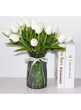 10 Pcs White Artificial Tulip Flower White/Green 25cm - pnsku/N19587256A/45/_/1703080446/7ff26144-8db5-4e09-9c82-5b80fda9b533