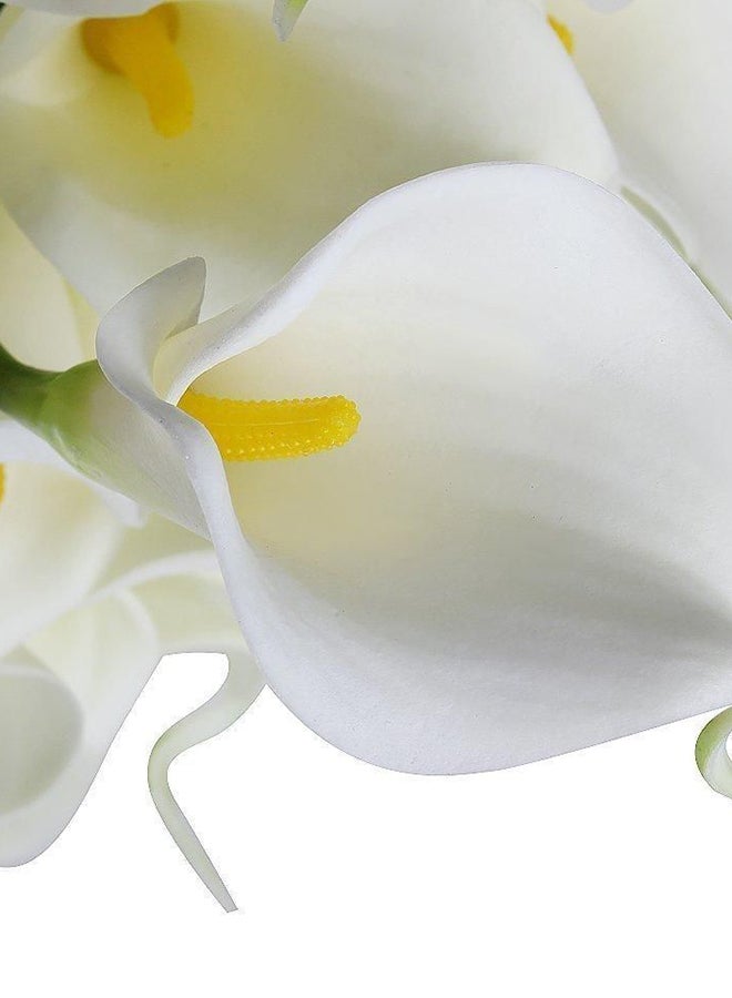 Flower District 10 Pcs Artificial Calla Lily White/Yellow/Green 20cm - Image 3