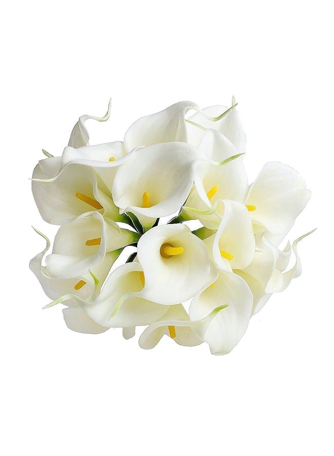 Flower District 10 Pcs Artificial Calla Lily White/Yellow/Green 20cm - Image 2