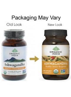 Organic India Ashwagandha Healthy Stress Response, 90 Vegetarian Caps Packaging May Vary  - Image 1