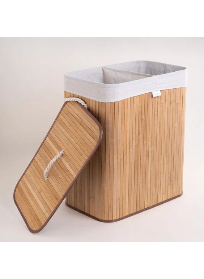Rectangular Foldable Bamboo Laundry Basket Brown  - Image 4