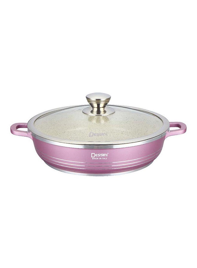 DESSINI Granite Shallow Cooking Pot Pink Shallowcm