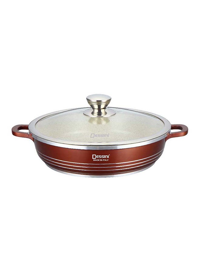 DESSINI Granite Shallow Cooking Pot Brown Shallowcm