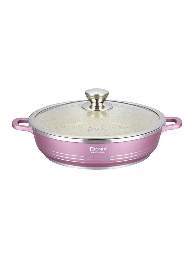 DESSINI Granite Shallow Cooking Pot Pink Shallowcm