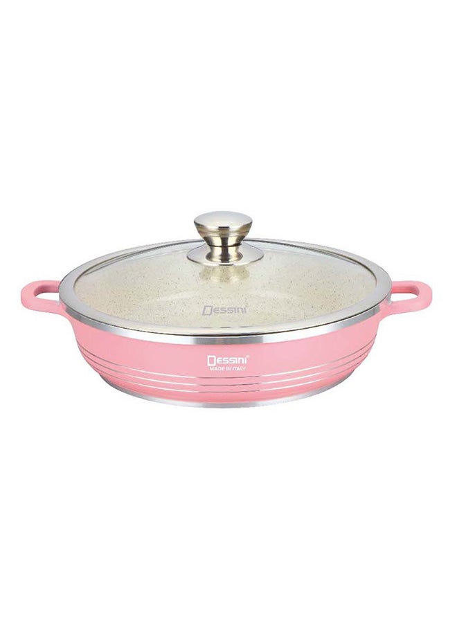 DESSINI Granite Shallow Cooking Pot Pink 40cm