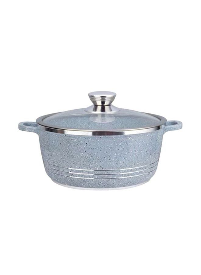ديسيني Versatile Efficient Non-Stick  Casserole Pot Bowl Deep Fry Pan Cookware Tool Blue 24cm 