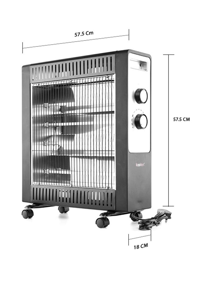 كولن مدفأة كوارتز ذات 4 أنابيب بقدرة 2200 وات 2200 W 807102004 أسود/فضي - Image 3